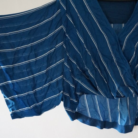 NWT Free People Stripe Kimono Sleeve Top Blue S - Picture 4 of 6